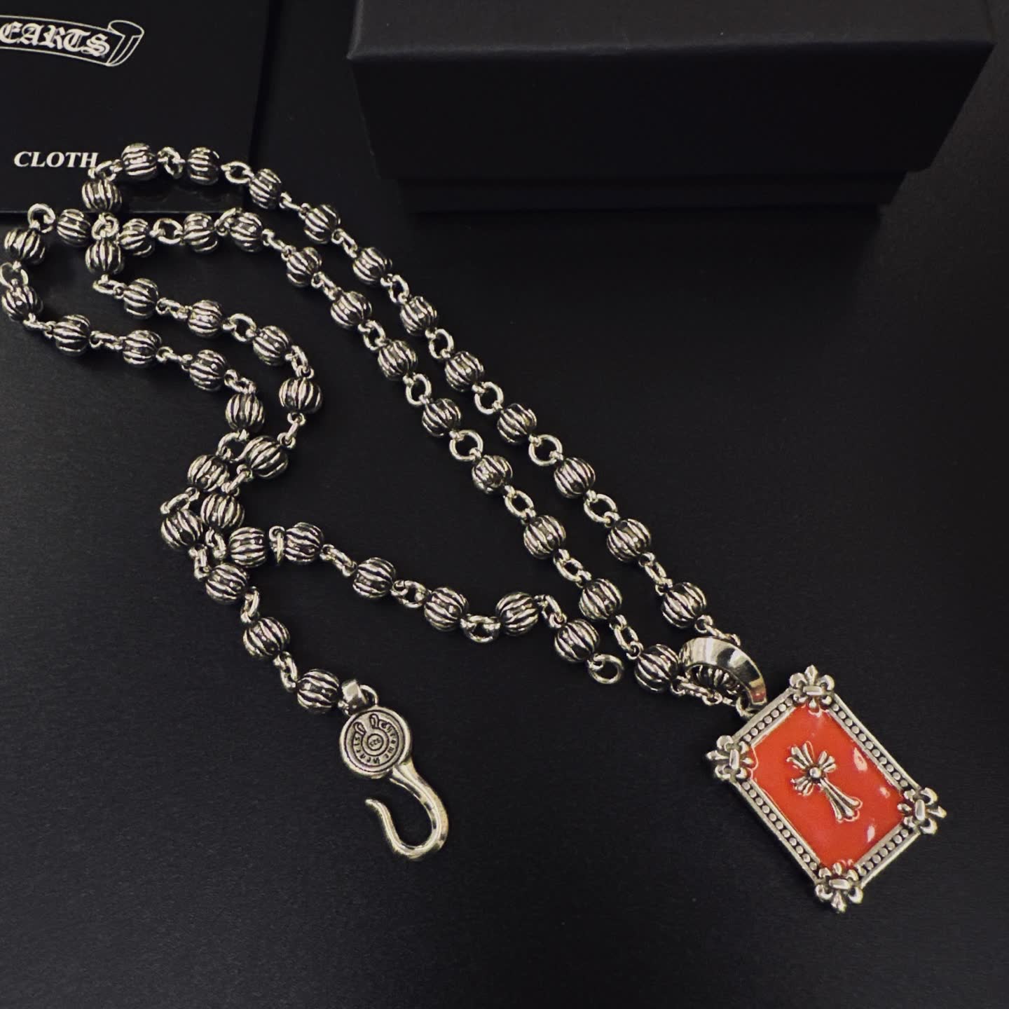 Chrome Hearts Silver Cross Pendant Necklace